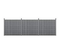 [neu.holz] Kit de 3 Clôtures Barrière Brise Vue Brise Vent Bois Composite (WPC) Gris 185 x 562 cm
