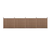 [neu.holz] Kit de 4 Clôtures Barrière Brise Vue Brise Vent Bois Composite (WPC) Brun 185 x 747 cm