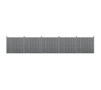 [neu.holz] Kit de 5 Clôtures Barrière Brise Vue Brise Vent Bois Composite (WPC) Gris 185 x 932 cm