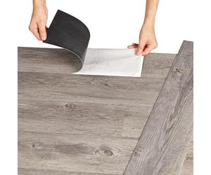 NEU.HOLZ Lames Laminées PVC Vinyle Design Revêtement de Sol Adhésif Compatible au Plancher Chauffant 42 Pièces 5,85 m² Grey Alaska Oak Chêne Gris d'Alaska