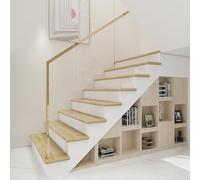 NEU.HOLZ Lot de 8 Revêtements d'Escalier Décoratifs avec Cache Latéral Résistant à l'eau Possibilité de Découper Protection des Marches d'Escalier Tapis PVC 120 x 32 cm Effet Chêne