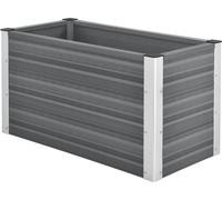 [neu.holz] Pot à plantes WPC 100x50x50cm Gris Bac à fleurs Caisson à fleurs