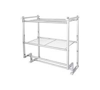 Neu Home Organize It All Étagère Murale chromée à 2 étages avec Barres Porte-Serviettes, métallique, 45 x 24 x 46 cm (L x l x H)