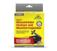 Neudorff Sugan Station d'appât Souris avec Treillis de Surveillance, boîte de piège à Chocs verrouillable avec appâts Longue durée, Combat en Toute sécurité Les Souris, 1 pièce