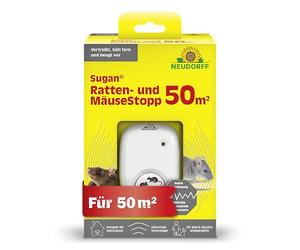 Neudorff Sugan Stop rats et souris 50 m² - Les ultrasons repoussent instantanément et durablement les rats et les souris hors de la maison, de la cave et du garage Effet anti-accoutumance 1 pièce