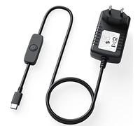 NEUE DAWN Chargeur USB C 5,1V 3A Type C Adaptateur Secteur pour Raspberry Pi 4 modèle B Version 1GB / 2GB / 4GB, Bloc d'alimentation USB-C 5.1V 3000mA avec Interrupteur Marche/arrêt, Prise européenne