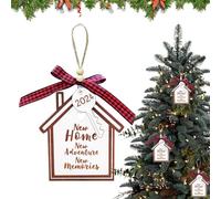 Neues Haus Weihnachtsornament - Holz Anhänger | Willkommens Deko für Einzugsgeschenk | Festlicher Holzz Anhängers für Frauen, Männer, Hausbesitzer, Einweihungsfeier, Wand, Fenster, Türgriffe