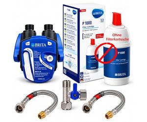 Neues Wasser Group Brita Kit d'installation pour Filtre à Eau sous-évier : tête de Filtre adaptée pour P3000 / C300 / C500 + tuyaux, Adaptateur de Valve d'angle, Support Mural.