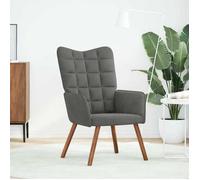 ""NEUF 2026"" CHIC Chaise de relaxation SWEETY Max. charge 110 kg Gris foncé Velours 61.5x69x95.5 cm FF5302
