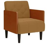 ""NEUF 2026"" CHIC Chaise simple SWEETY Fauteuil de salon 1 PLACE avec accoudoirs marron 55 cm velours FF4751