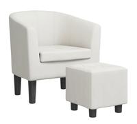 ""NEUF 2026"" CHIC Chaise simple, SWEETY, Fauteuil de salon, 1 PLACE, avec repose-pied, blanc similicuir 70x56x68 cm FF4653