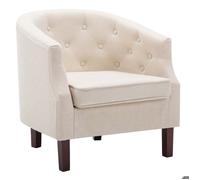 ""NEUF 2026"" CHIC Chaise simple SWEETY Fauteuil de salon 1 PLACE beige tissu 65x64x65 cm FF4372