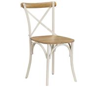 ""NEUF 2026"" CHIC Chaises à dossier croisé 2 pcs, SWEETY, SIEGE CUISINE, blanc bois de manguier solide 51x52x84 cm CCC2815