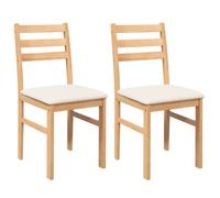 ""NEUF 2026"" CHIC Chaises à manger, SWEETY, pour cuisine, avec coussins, lot de 2, bois massif caoutchouc 40.5x49x84.5 cm CCC1120