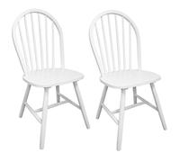 ""NEUF 2026"" CHIC Chaises à manger, SWEETY, pour cuisine, Set de 2, blanc bois d'hévéa solide 46.5x52x94 cm CCC25