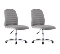 ""NEUF 2026"" CHIC Chaises à manger, SWEETY, pour cuisine, Set de 2, gris clair tissu 56x43x84-94 cm CCC220