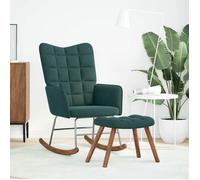 ""NEUF 2026"" CHIC Fauteuil berçante SWEETY Chaise simple Pour relax avec tabouret en velours vert foncé 61x78x98 cm FF339