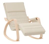 ""NEUF 2026"" CHIC Fauteuil berçante, SWEETY, Chaise simple, Pour relax, Crème Tissu 67x80x88 cm FF304