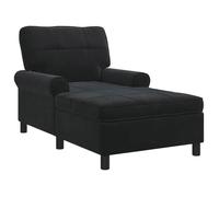""NEUF 2026"" CHIC Fauteuil long-Chaise longue, SWEETY, 1 PLACE, avec coussin, Noir 91x157x91 cm Velours CCC3363