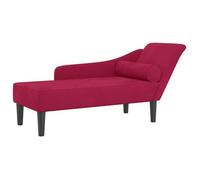 ""NEUF 2026"" CHIC Fauteuil long-Chaise longue, SWEETY, 1 PLACE, avec coussins, rouge bordeaux velours 141x55.5x66.5 cm CCC3267