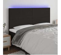 Neuf& 840 Noir Accessoire de lit - vidaXL - Tête de lit à LED Noir 160x5x118/128 cm Tissu - pour chambre（3parcel）