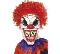 Neuf Adulte Clown Effrayant Masque avec Cheveux Accessoire Déguisement Halloween