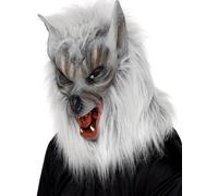 Neuf Adulte Tête Masque Loup Argent Halloween Loup-Garou Accessoire Déguisement