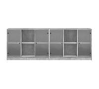 NEUF Commode salon polyvalente élégante Buffet Enfilade Bibliothèque avec portes gris béton 204 x 37 x 75cm FR00_36113074784