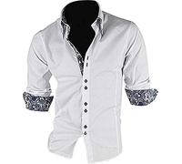 Neuf. Designer Chemise par Carisma dans blanc uni crm8173 - Blanc - XXL