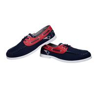 Neuf England Patriots Côté Logo Équipe Couleur Bateau Casual Chaussures Slip Sur
