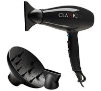 GA.MA Italy Professional, Classic Hair Dryer, sèche-cheveux professionnel avec moteur CA italien de 2200 W, revêtement céramique pour des cheveux brillants et sans frisottis, couleur noire