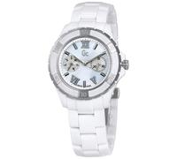 Neuf Gc Guess COLLECTION XL-S Argent + Blanc Ton Céramique, Mop , Suisse Montre
