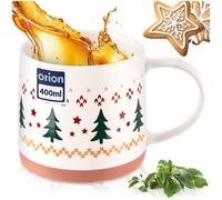 NEUF gobelet en porcelaine Orion Orion 380 ml blanc motif hiver résistant...