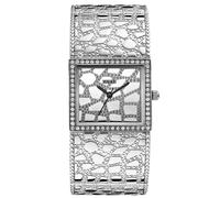 Neuf Guess Argent Ton Acier Inoxydable Croc Looks Bracelet Cristal WATCH-W0223L1