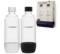 NEUF Lot de bouteilles SodaStream 2x1L JET blanc noir résistant au lave-vaiss...