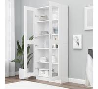 NEUF®Meuble de salon - BESTMEUBLE - Armoire à vitrine - Blanc 82,5x30,5x185cm - Bois d'ingénierie FR1704255