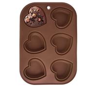 NEUF Moule à muffins en silicone Orion SILLINIE forme coeur orange 6...