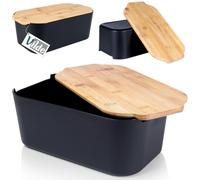 Vilde Moule à pain avec planche en bambou noir 33 x 18,5 x 12 cm