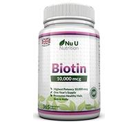 Neuf Nu Biotine 10,000 Mcg Croissance de Cheveux Supplément 365 Tablettes pour