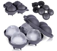 NEUF Orion Moule à Glaçons Boule 8cm Noir Lot de 4 Silicone Résistant au Lave...