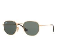 Neuf ray ban RB3548N 001 51mm Hexagonal Plat Soleil Cadre Or G-15 Verres