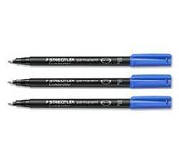 Neuf. Staedtler 318 Lumocolor Stylo Permanent fine 0,6 mm Bleu Réf 318-3 [Lot de 10]