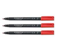 Neuf. Staedtler 318 Lumocolor Stylo Permanent fine 0,6 mm Rouge Réf 318-2 [Lot de 10]
