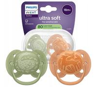 NEUF sucette Philips Avent Ultra Soft SCF09306 18m + silicone sans BPA lot de 2