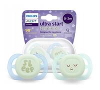 NEUF sucettes Philips Avent Ultra Start SCF075 08 nuit 0 2M lot de 2