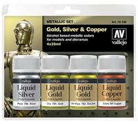 Createx Vallejo Model Color – Lot de 4 flacons Or liquide