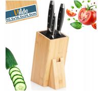 NEUF VILDE Bloc de couteaux bambou universel porte-couteaux avec insert poils