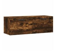 NEUF Vitrine suspendu - Meuble haut cuisine Armoire murale Chêne fumé 100x36,5x35cm Bois d'ingénierie promo897155