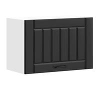 NEUF Vitrine suspendu - Meuble haut cuisine Armoire murale de cuisine Lucca noir bois d'ingénierie promo173462