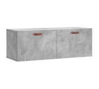 NEUF Vitrine suspendu - Meuble haut cuisine Armoire murale gris béton 100x36,5x35cm bois d'ingénierie promo985447
